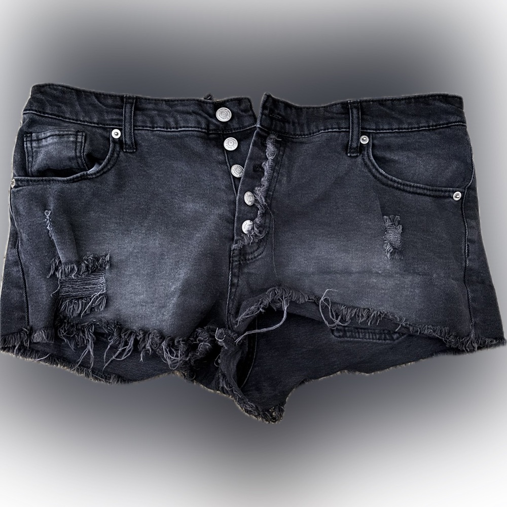 Wild Fable Distressed Black Jean Shorts